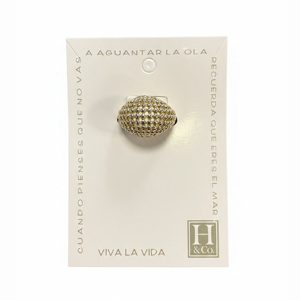 H&Co Anillo Ajustable Para Damas Domo De Luz