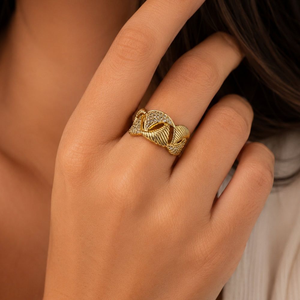 H&Co Anillo Ajustable Para Damas Enlace Infinito
