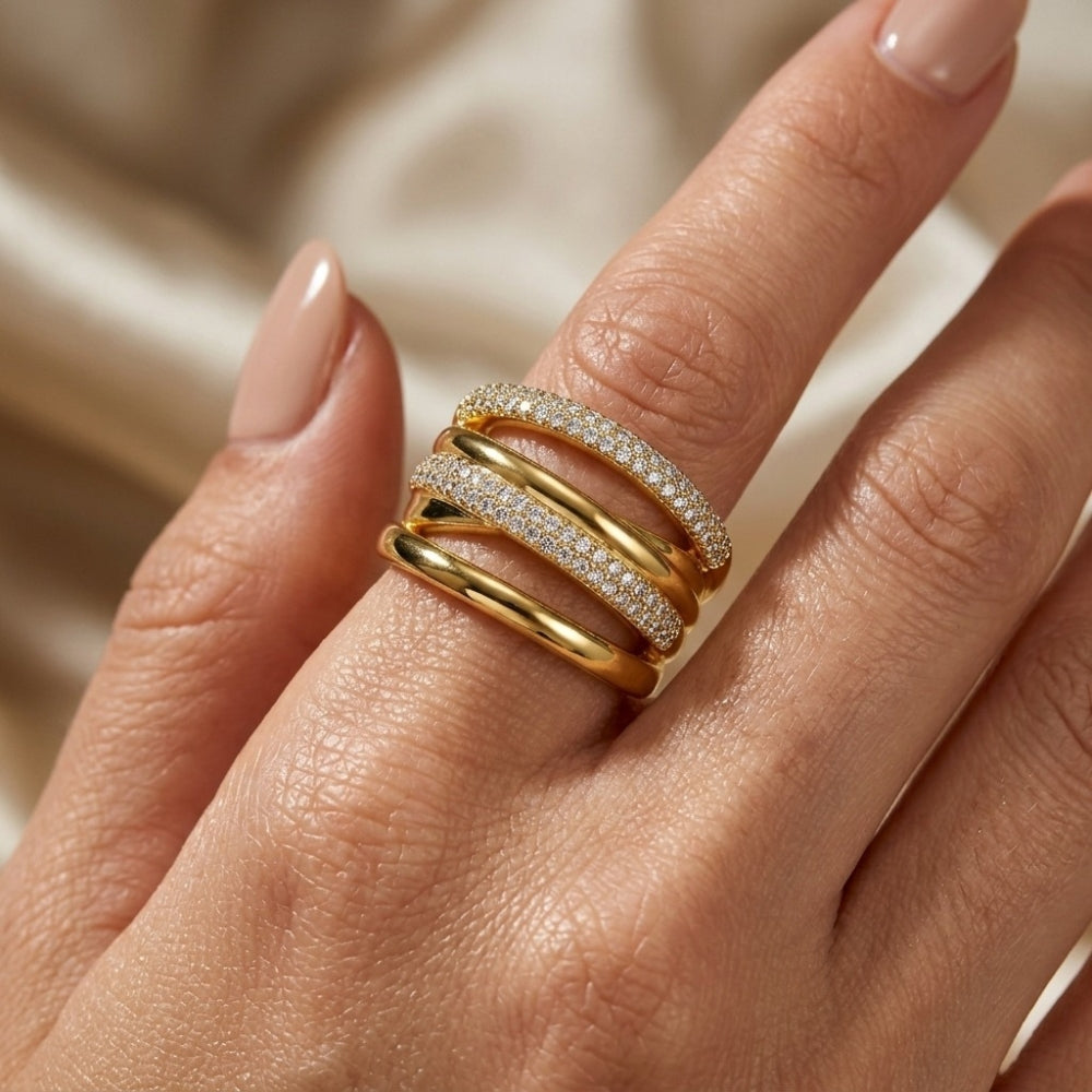H&Co Anillo Ajustable Para Damas Eternity