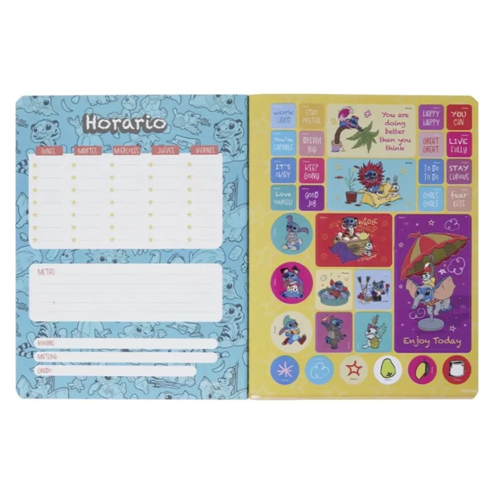 Norma Cuaderno Cuadriculado Cosido 100 hojas Con Stickers Diseño 101 Day Of Fun