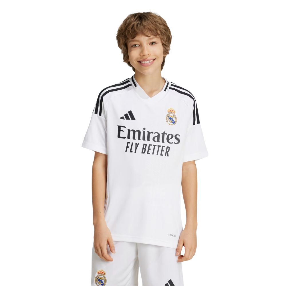 Adidas Camiseta Uniforme Local Real Madrid 24/25 White Para Niños