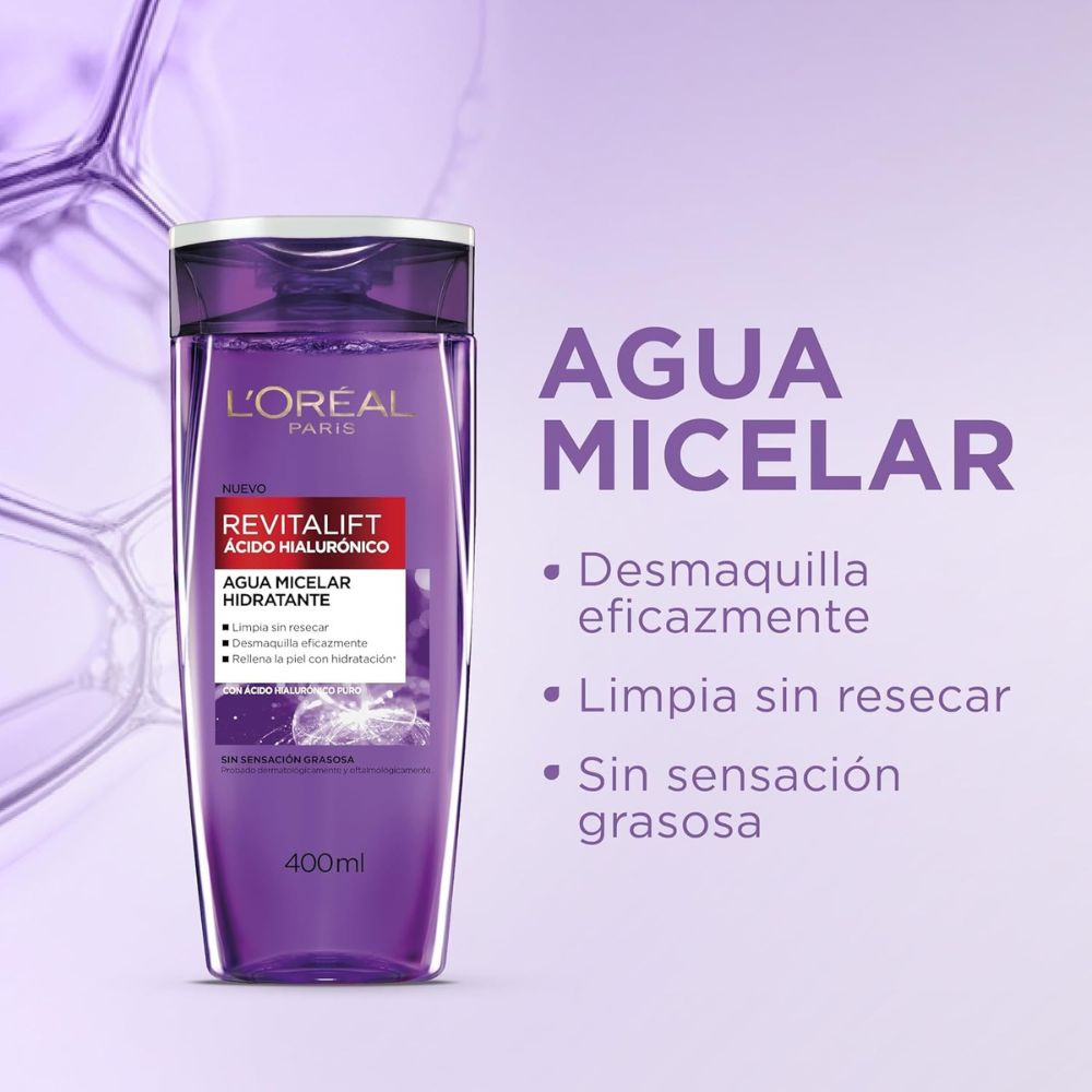Agua Micelar L'Oreal Revitalift Acido con Hialuronico 200ml
