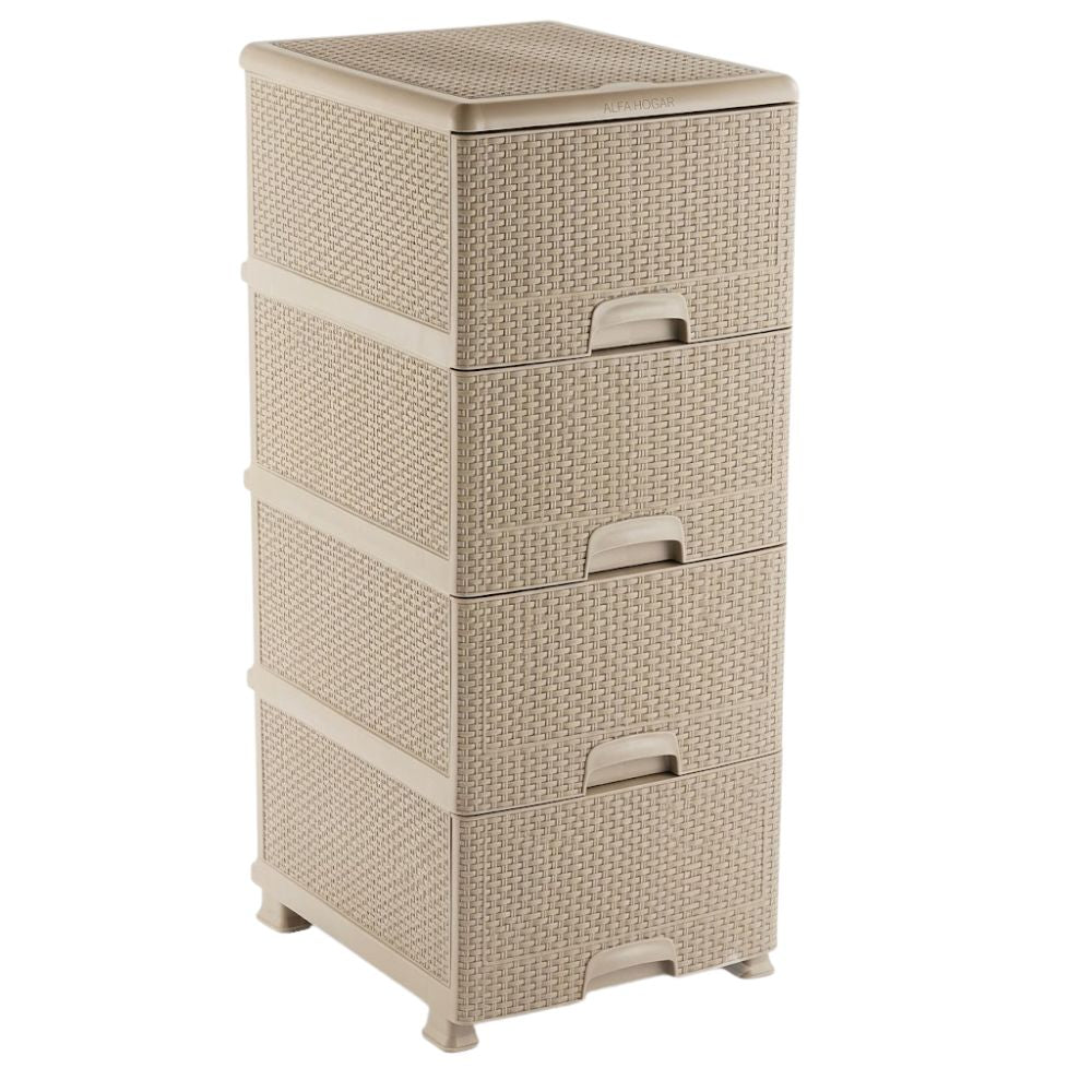Alfa Hogar Gavetero Panal 4 Gavetas Color Cream