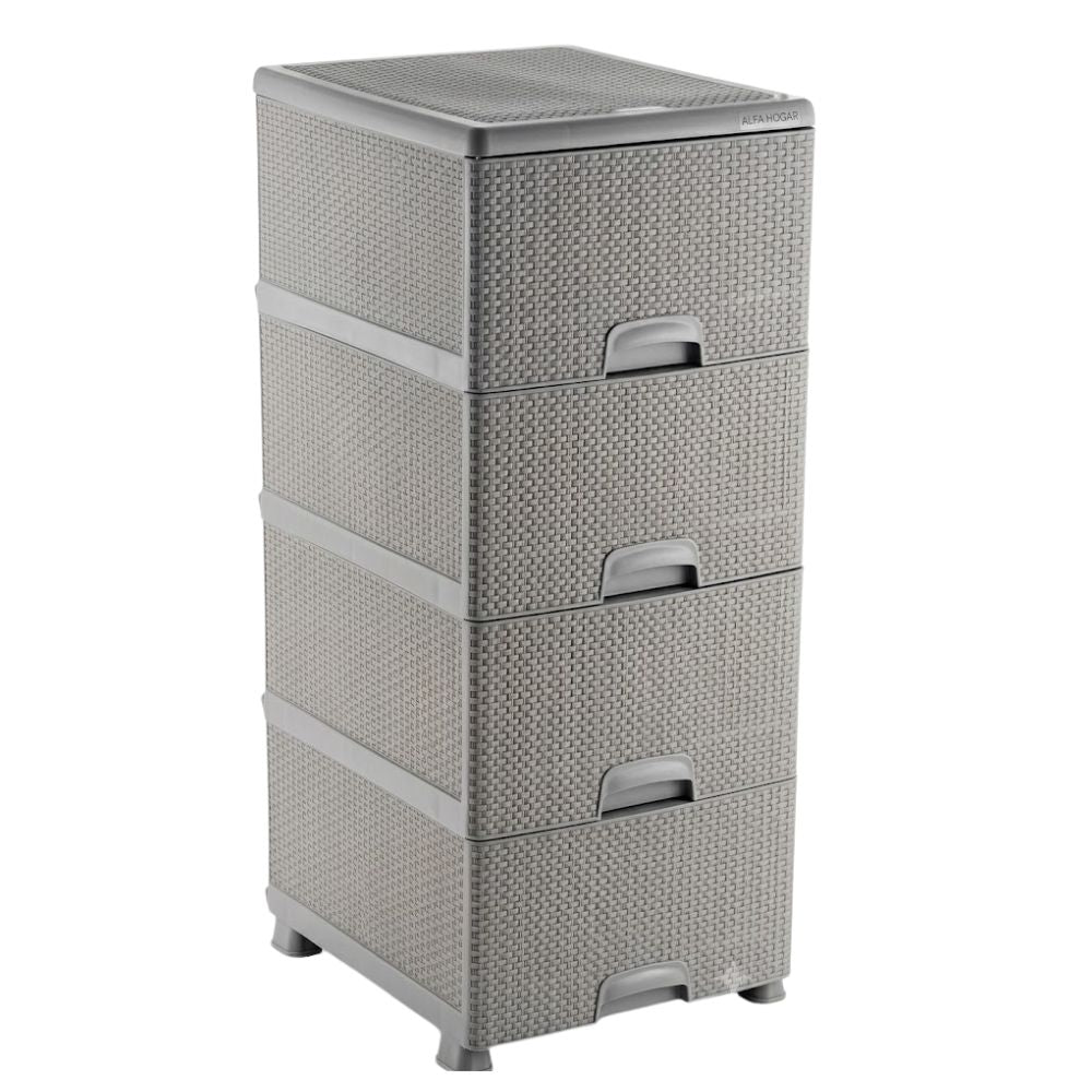 Alfa Hogar Gavetero Panal 4 Gavetas Color Gris