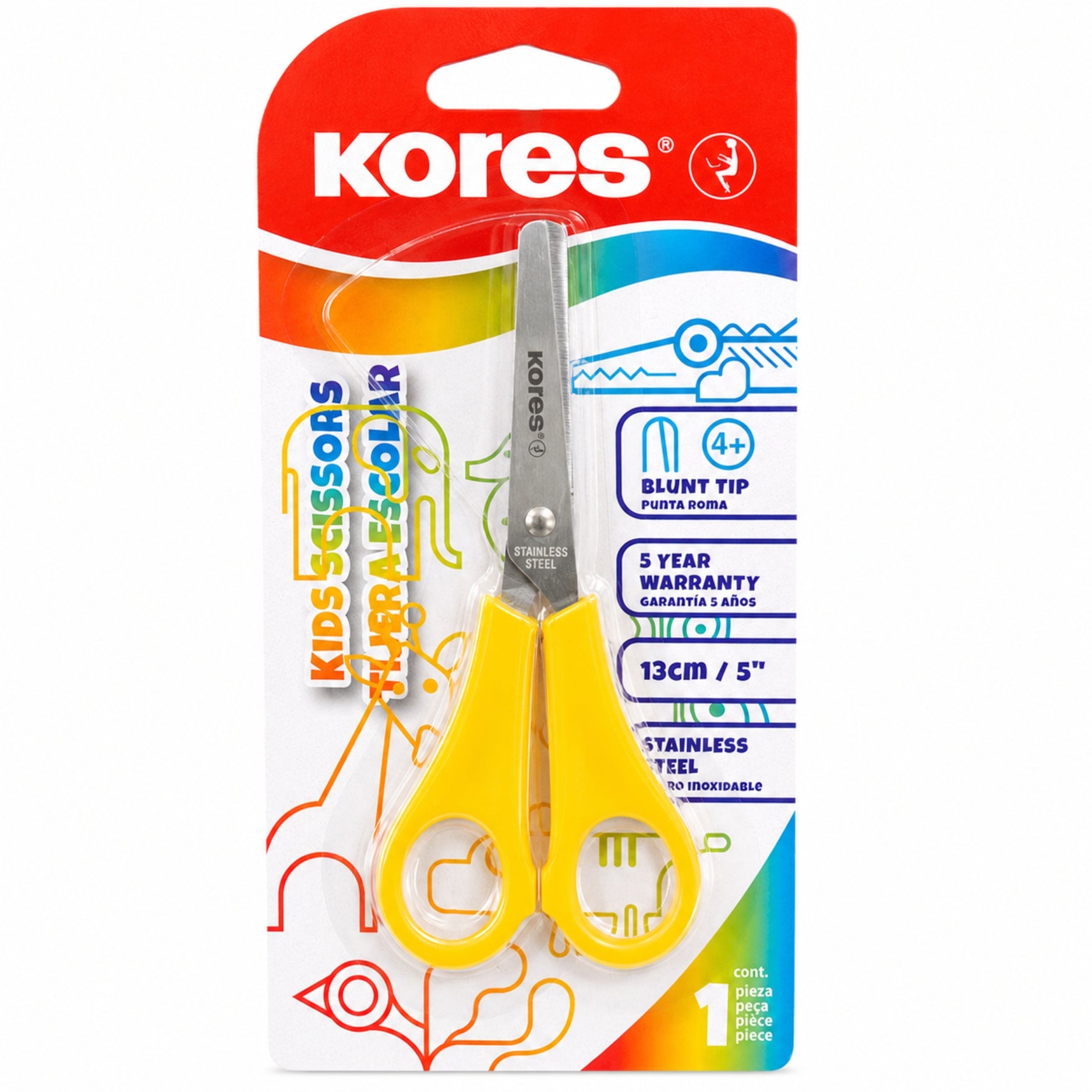 Kores Tijera Escolar Colores Varios