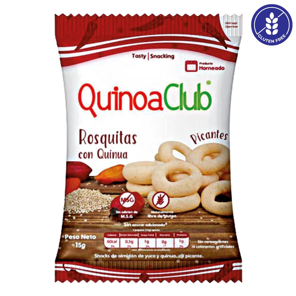 QuinoaClub Snack Rosquitas de Quinoa Horneadas Picantes 6 Und