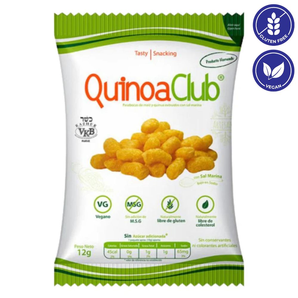 QuinoaClub Snack de Quinoa y Maiz Horneadas 6 Und