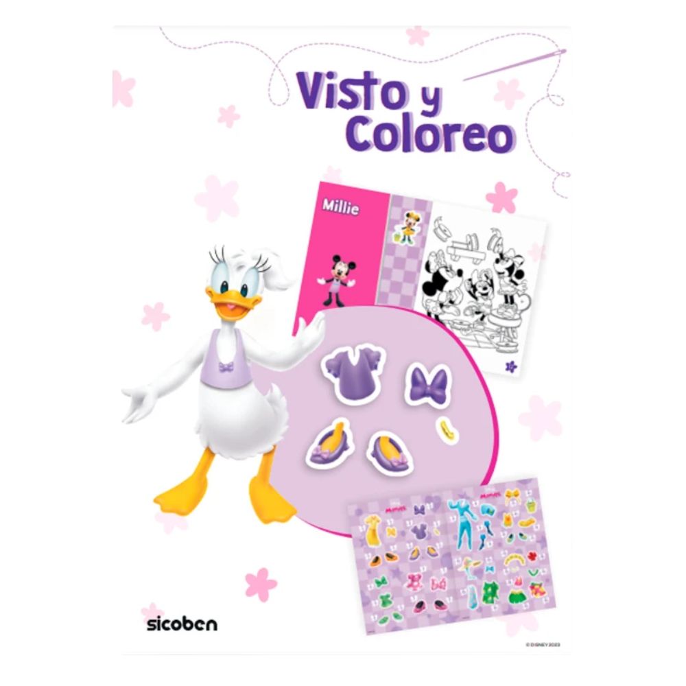 Libro De Actividades Visto Y Coloreo Minnie  16 pag + Stickers