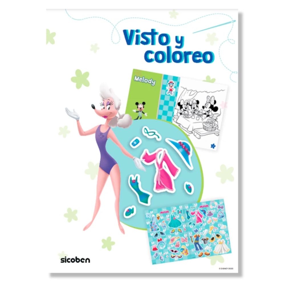 Libro De Actividades Visto Y Coloreo Minnie  16 pag + Stickers