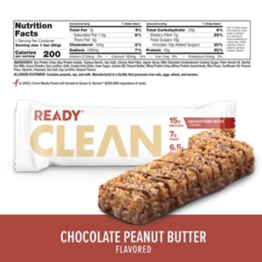 Ready Clean Barra Protein Bar Chocolate Peanut Butter 56g