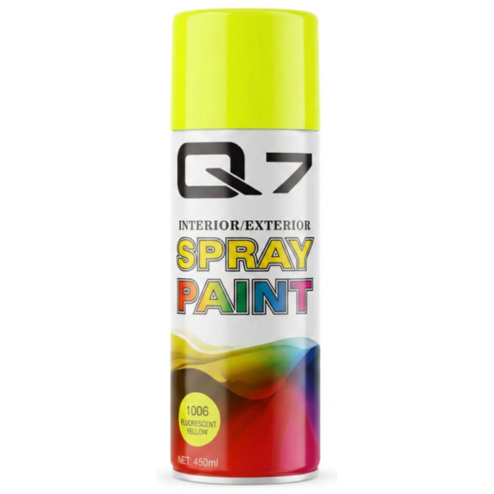 Q7 Pintura en Aerosol Spray Paint 1005 Amarillo Fluorescente 450ml