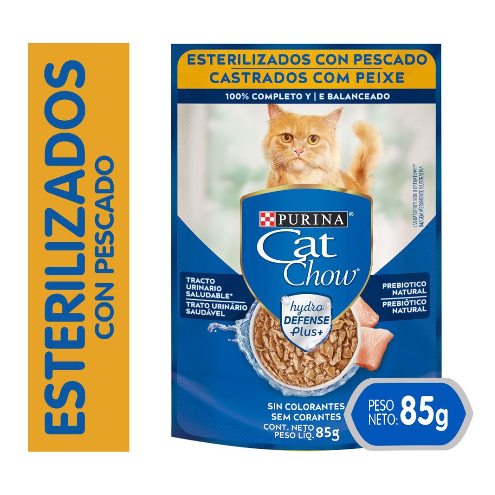Cat Chow Gatos Esterilizado Sabor Pescado 85g