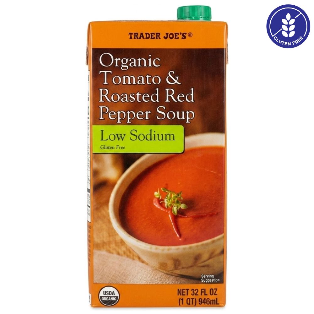 Trader Joe's Organic Tomato & Roasted Red Pepper Soup Low Sodium 946ml