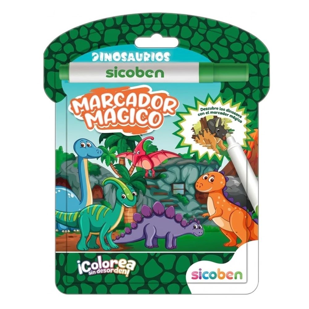Dino Magico Libro De Colorear  Con Marcador Magico