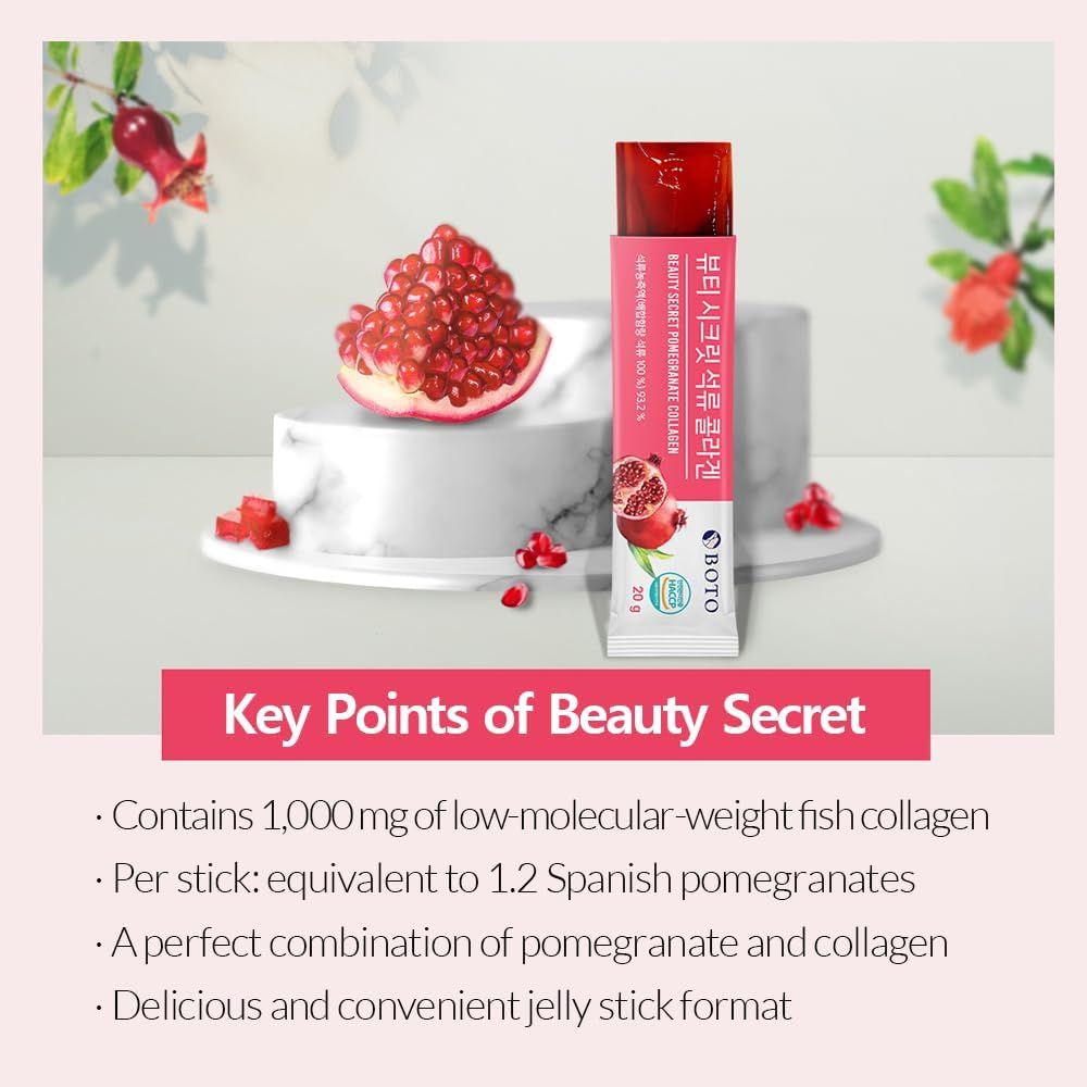 Boto Gomita Beauty Secret Pomegrate Collagen Pack 15 Und de 20g