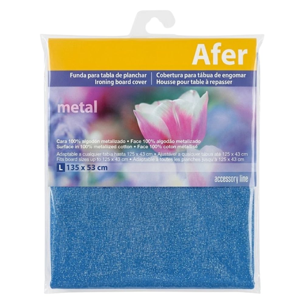 Afer Funda de Algodon Para Tabla De Planchar Color Azul 135 x 53 cm