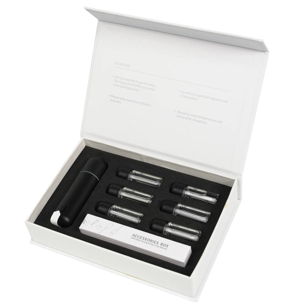 Fraganza Mini Difusor Para Auto Negro