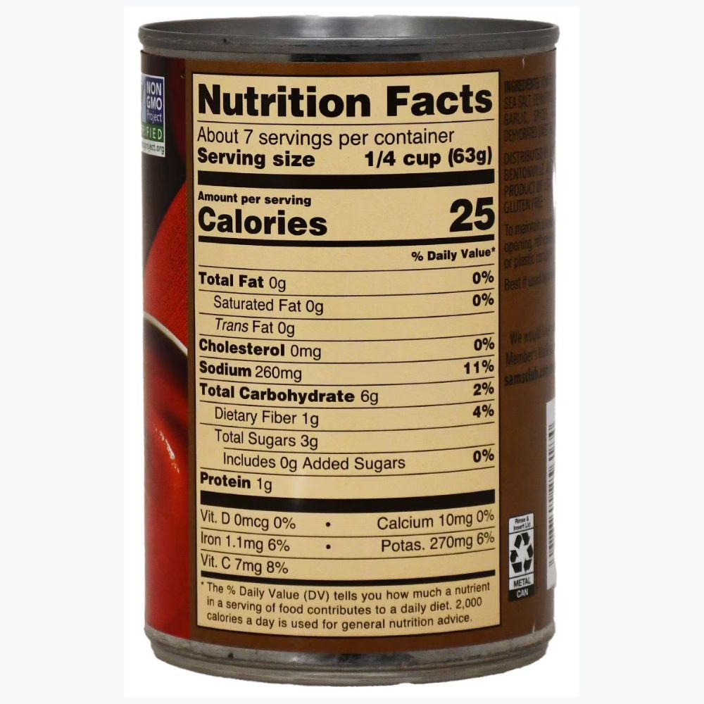 Salsa de Tomate Member's Mark 12 Latas de 425g c/u 5.1 Kg