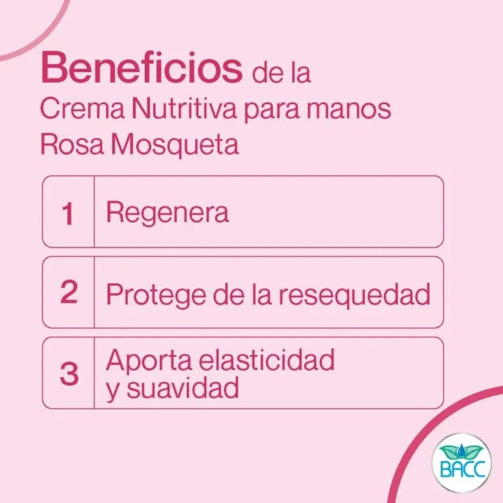 BACC Crema Nutritiva De Manos Rosa Mosqueta 100gr