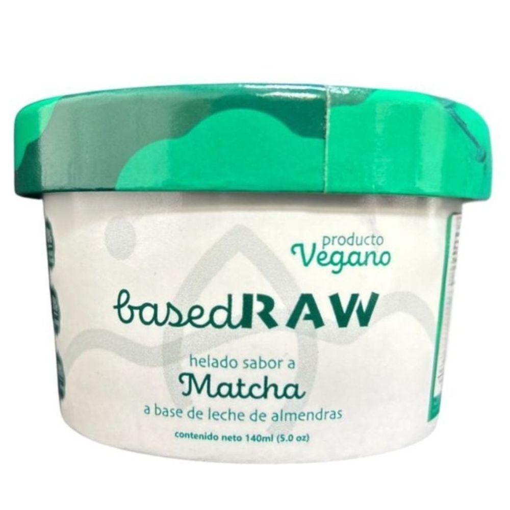 Helado Vegano de Matcha BasedRaw a Base de Leche de Almendras 130ml