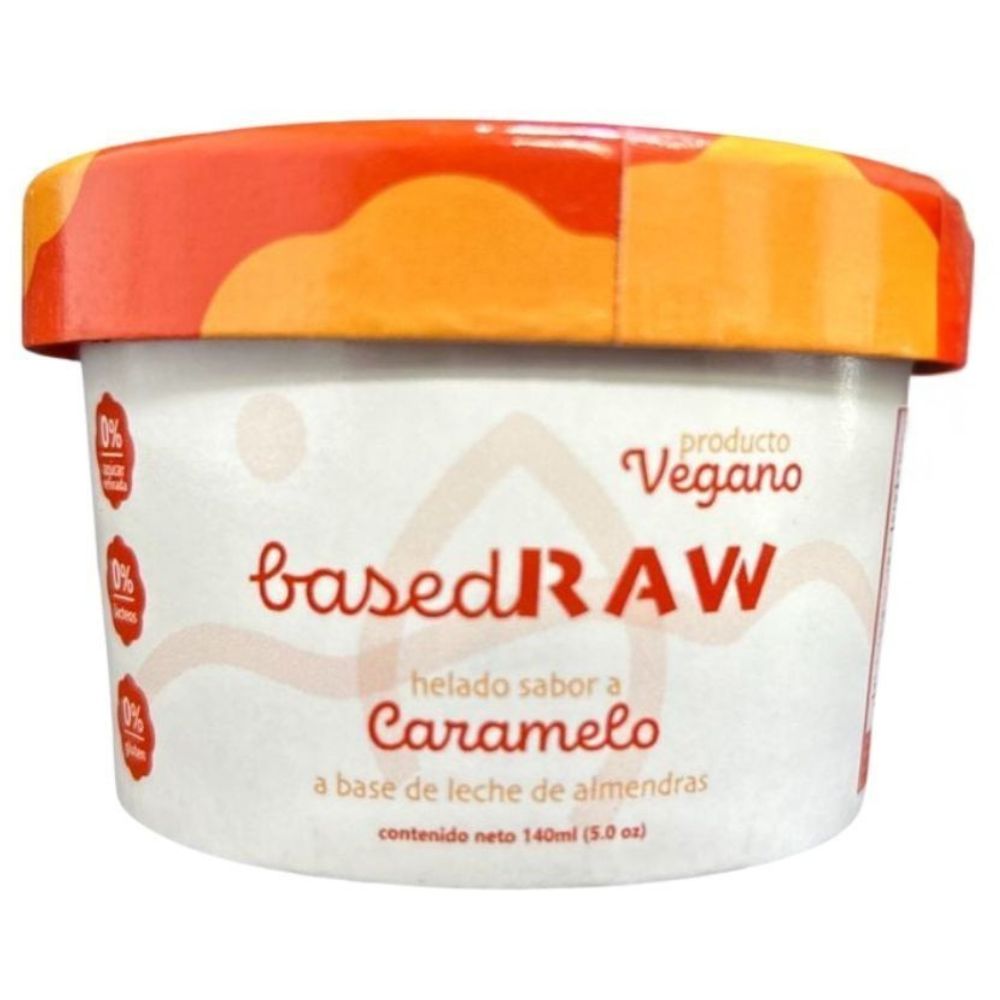 Helado Vegano de Caramelo BasedRaw a Base de Leche de Almendras 130ml