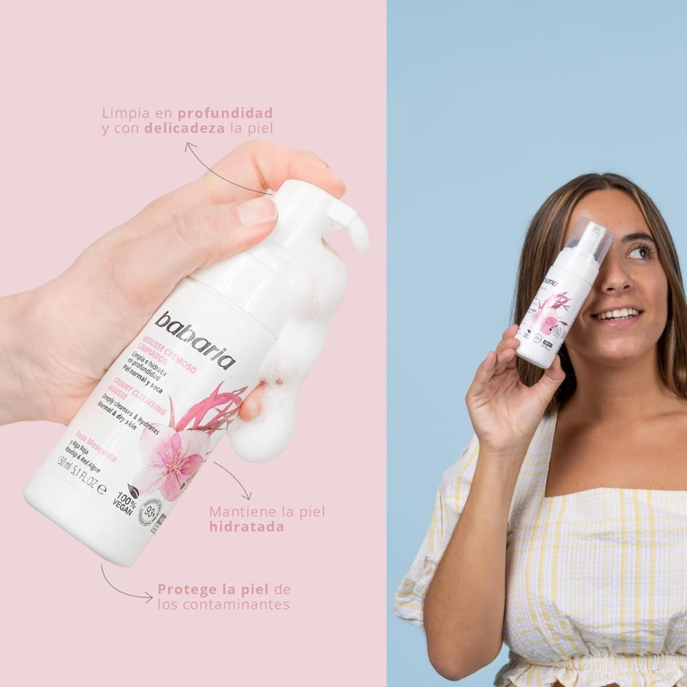 Babaria Mousse Cremoso Limpiador Rosa Mosqueta 150ml