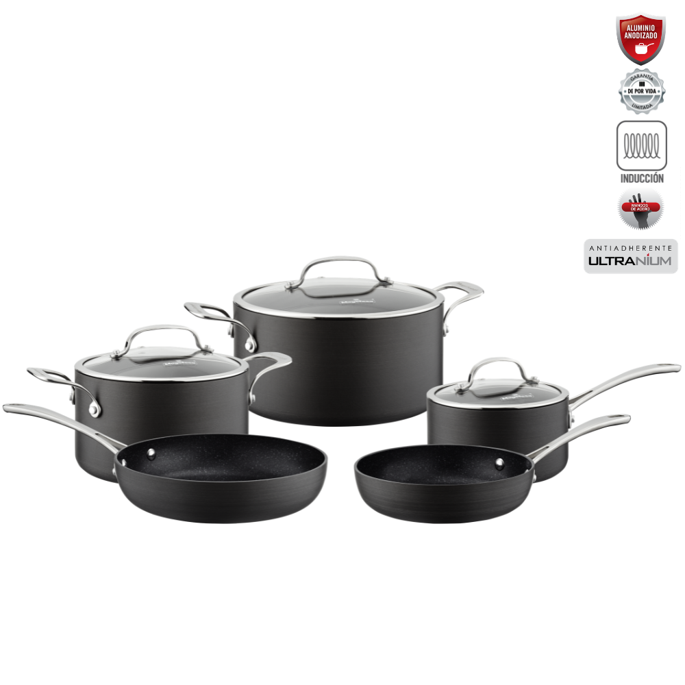 Magefesa Bateria de Ollas 8 Piezas Gourmet Anodizado