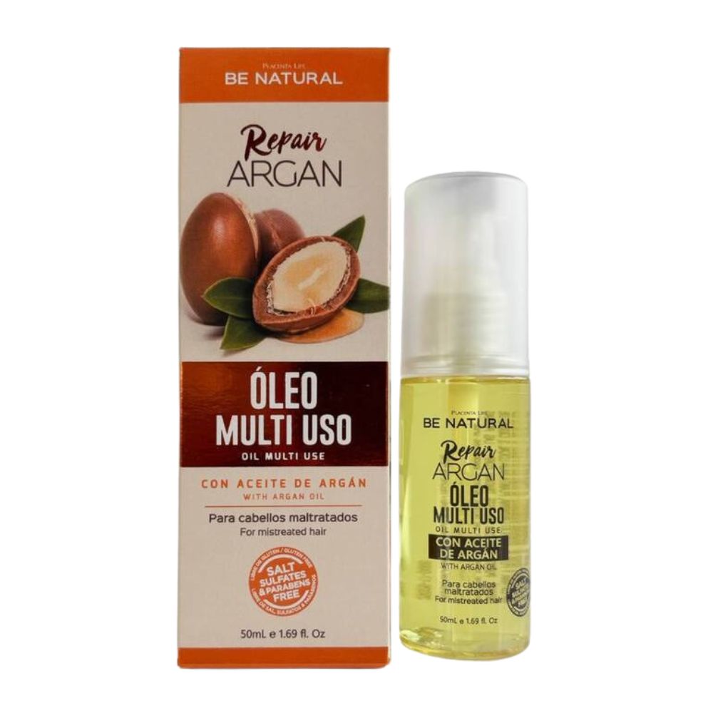 Be Natural Repair Argan Óleo Multi Uso Para Cabellos Maltratados 50ml