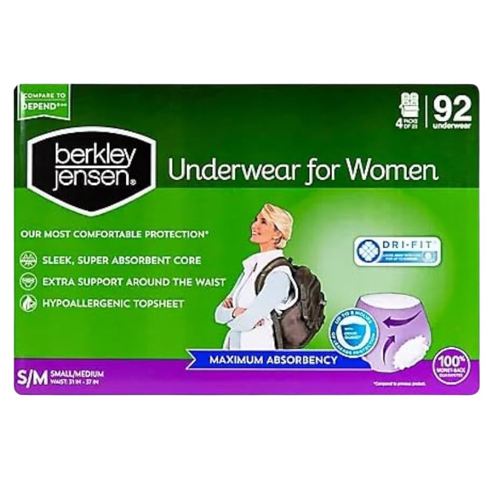 Pañales Adultos Berkley Jensen Underwear For Woman Talla S/M  92 Und