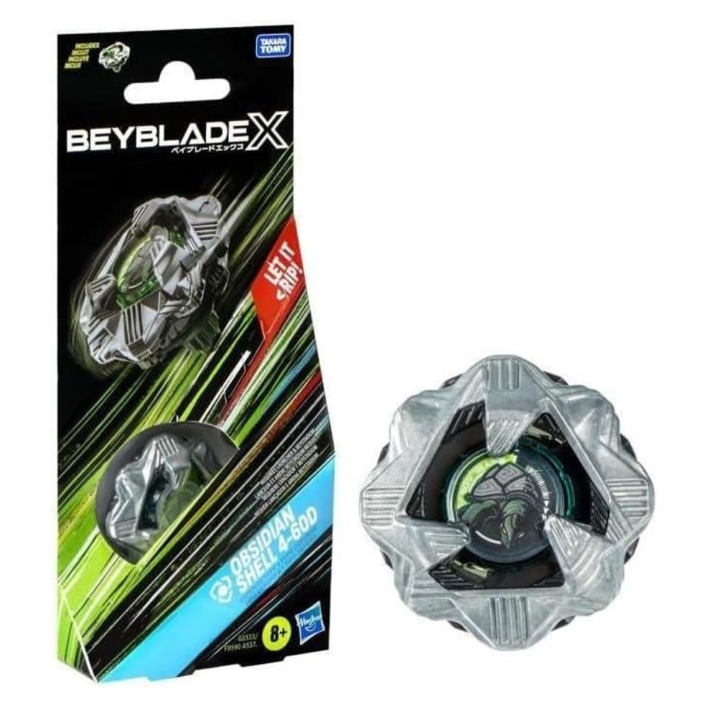 Beyblade X Obsidian Shell 4-60D Juego Inicial con Lanzador y Top de Lucha Tipo Ataque