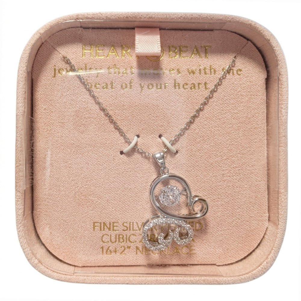 Heart Beat Collar Silver Butterfly