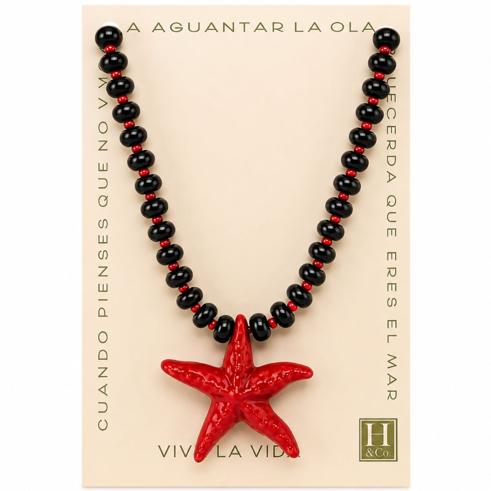 H&Co Collar Ajustable Para Damas Estrella Coral