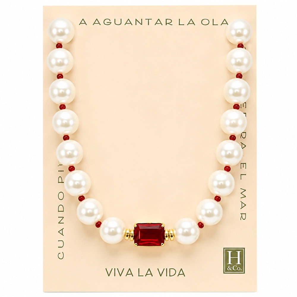 H&Co Collar Ajustable Para Damas Encanto Rubi