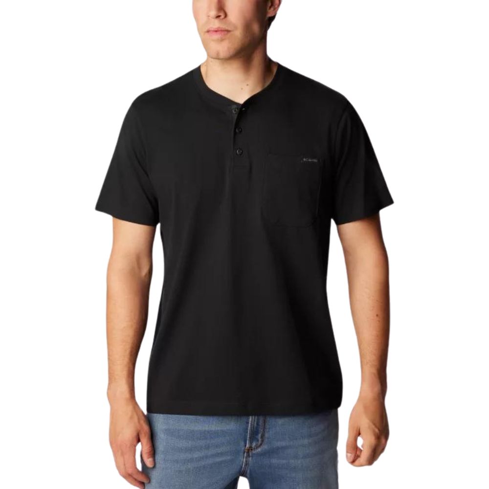 Columbia Franela Landroamer Short Sleeve Henley para Caballeros