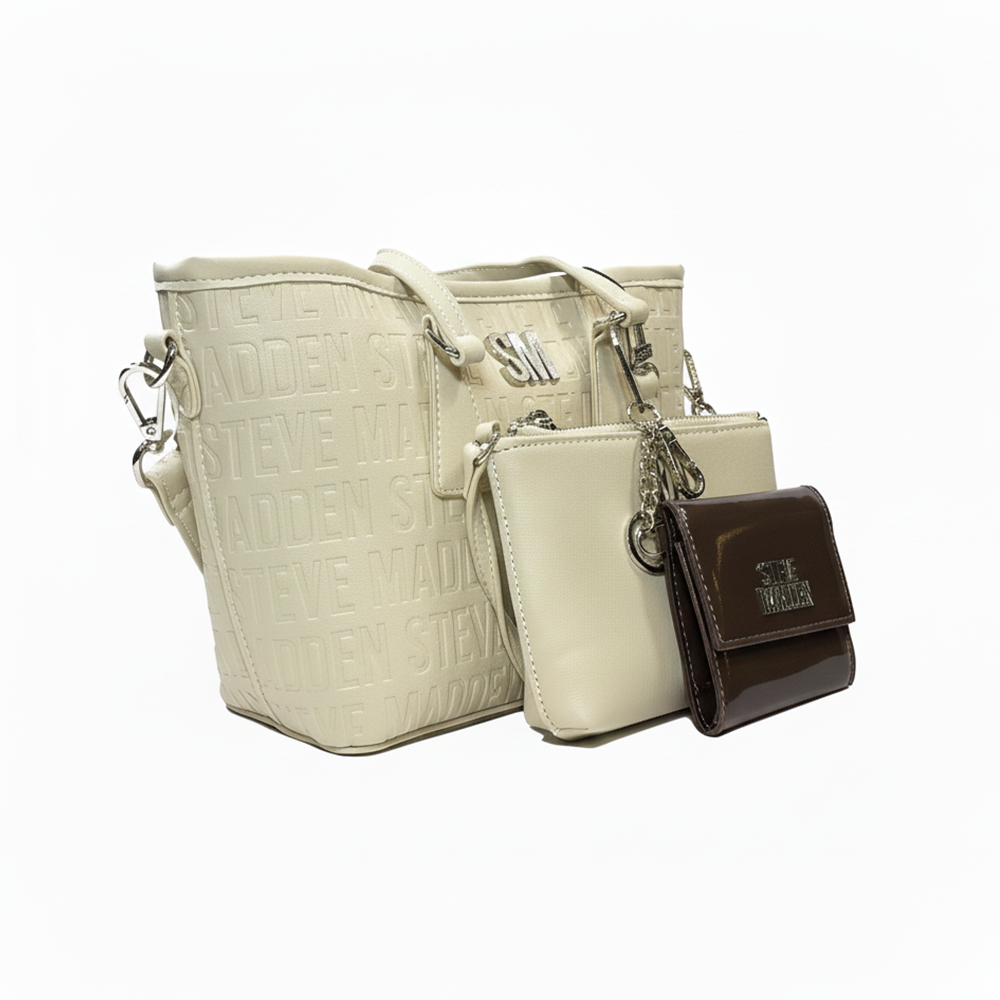 Steve Madden Cartera Bshane Mini Soft Tote Oatmilk Deboss