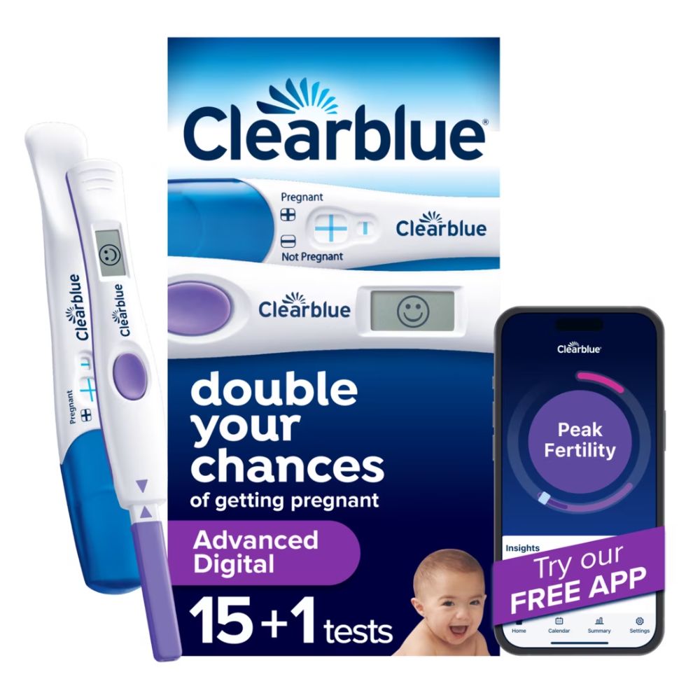 ClearBlue Kit de Prueba de Ovulacion Avanzado Digital: 15 Ovulation Test + 1 Prueba De Embarazo