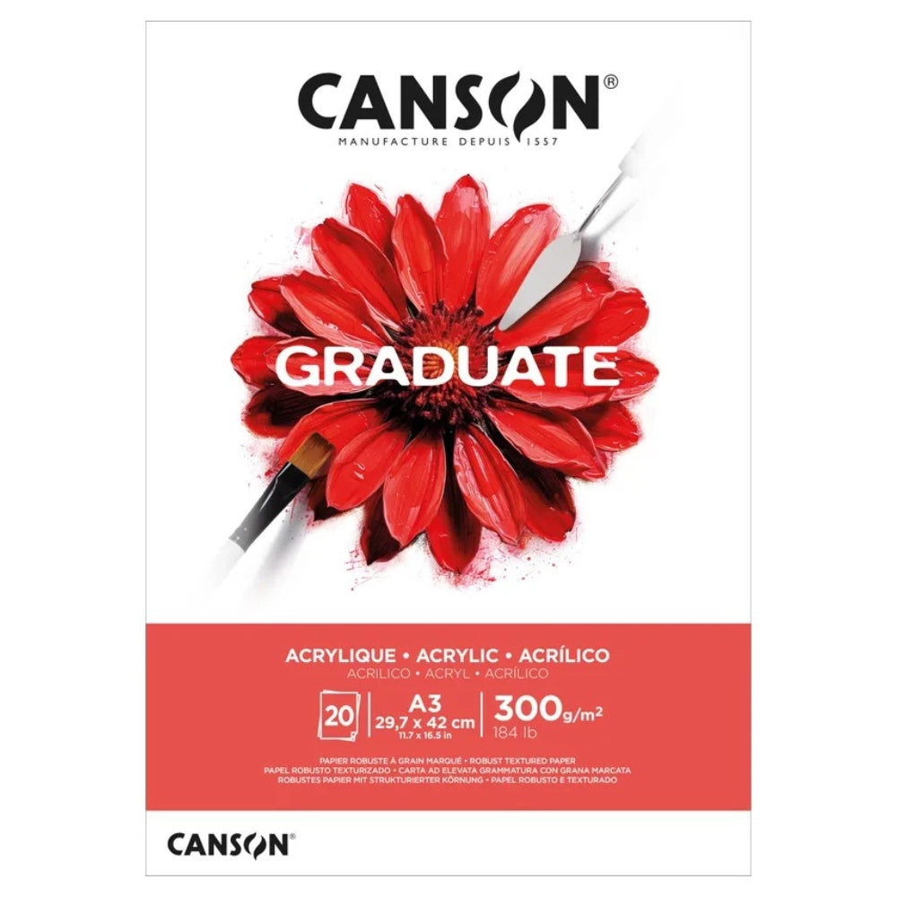 Canson Block Acrilico Graduate A3 20 Hojas 29.7 x 42cm