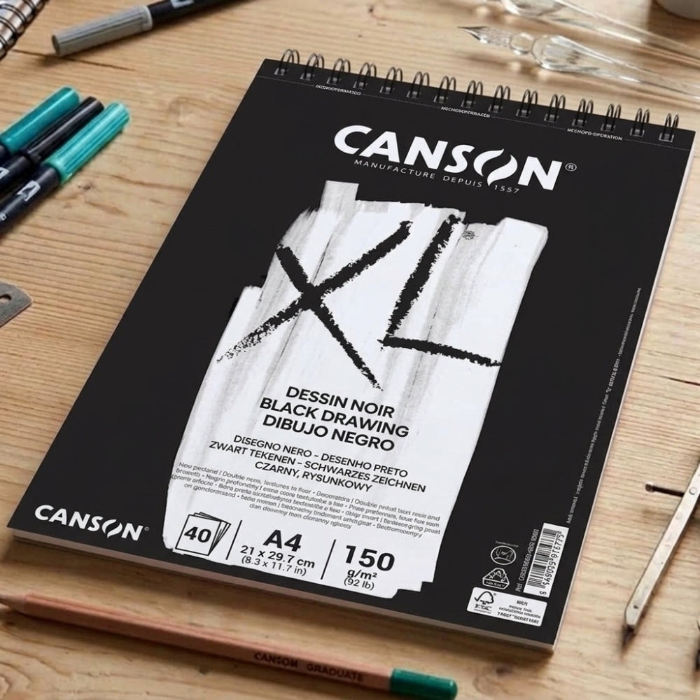 Canson Block De Dibujo Negro XL A4 40 Hojas 21 x 29.7cm
