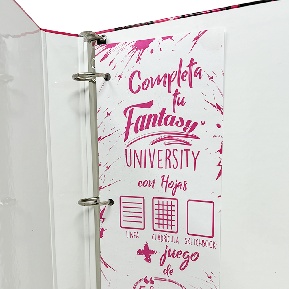 Fantasy University Carpeta Con Argollas Tamaño Carta Diseños Surtidos
