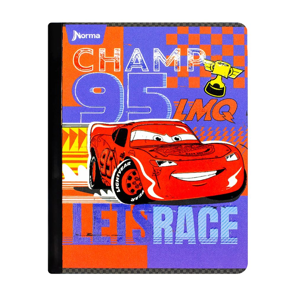 Norma Cuaderno Cars Una Linea 100 hojas Con Stickers Diseños Surtidos