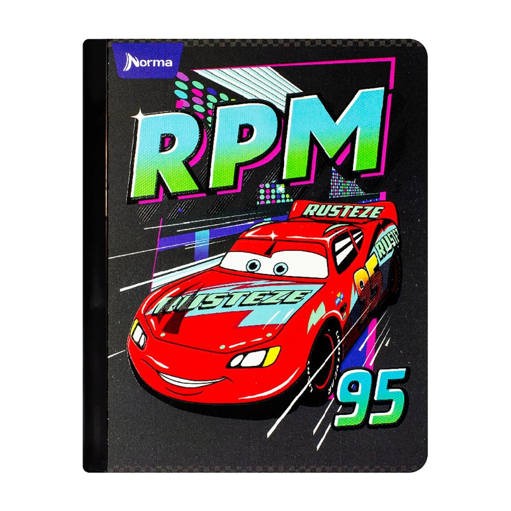 Norma Cuaderno Cars Una Linea 100 hojas Con Stickers Diseños Surtidos