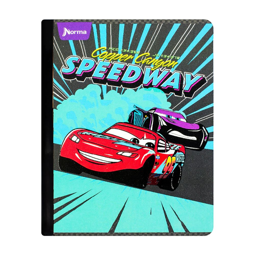 Norma Cuaderno Cars Una Linea 100 hojas Con Stickers Diseños Surtidos