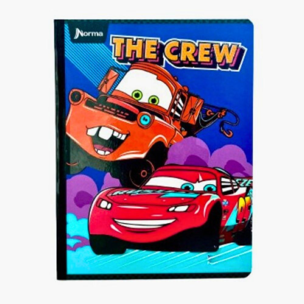 Norma Cuaderno Cars Una Linea 100 hojas Con Stickers Diseños Surtidos