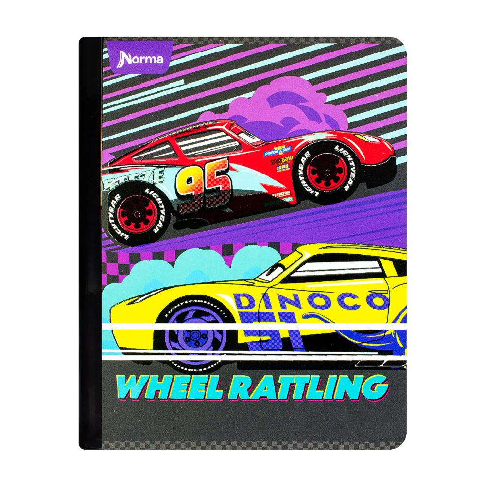 Norma Cuaderno Cars Una Linea 100 hojas Con Stickers Diseños Surtidos