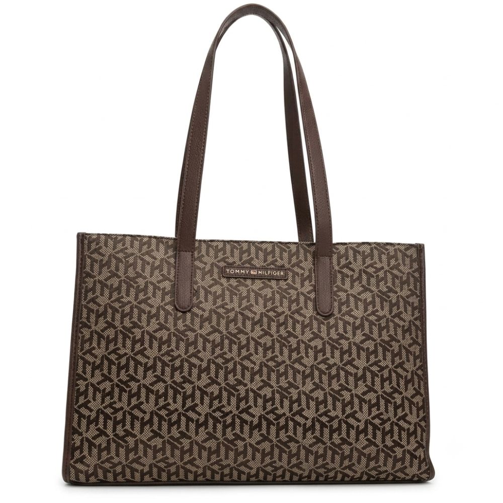 Tommy Hilfiger Cartera Tote Monogram Brown