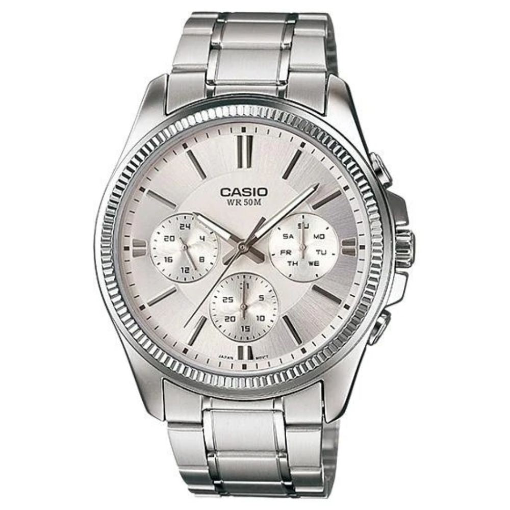 Casio Reloj Casual Correa De Acero Inoxidable Para Caballero Silver