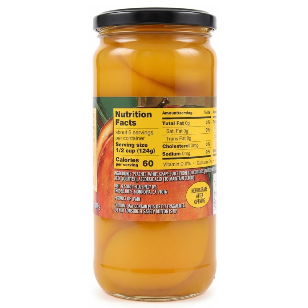 Trader Joe´s Melocotones Yellow Cling Peach Halves 700 g