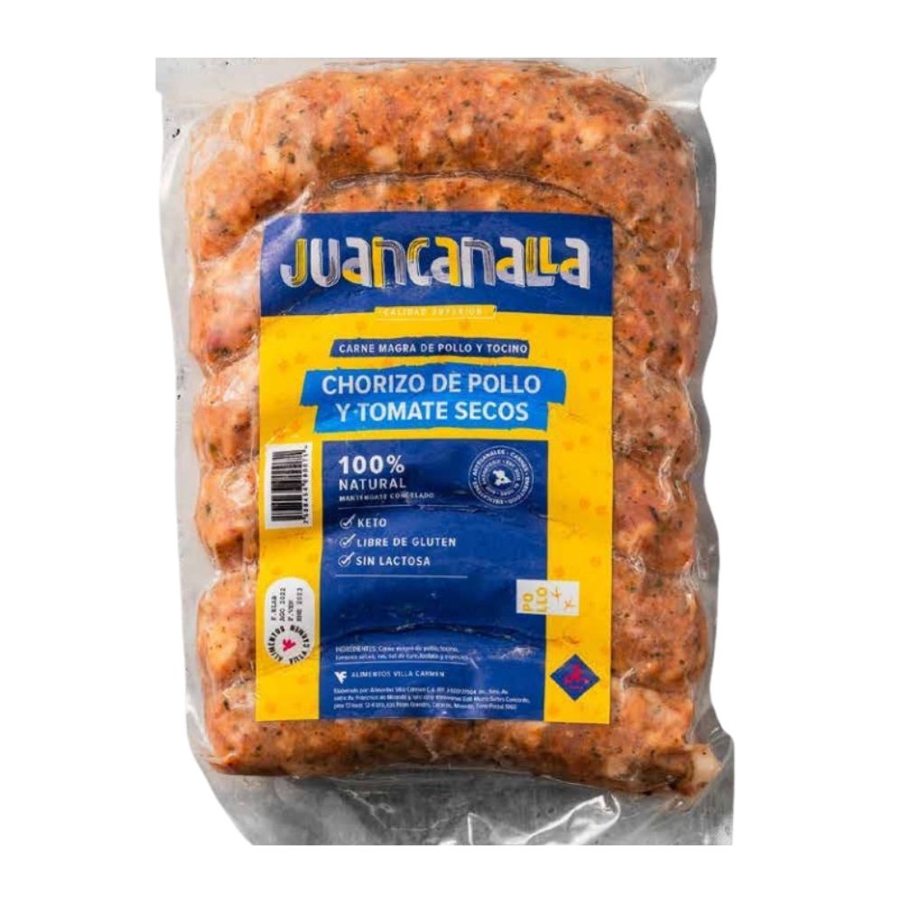 Chorizo De Pollo Con Tomates Secos Juan Canalla 6 Und 700gr