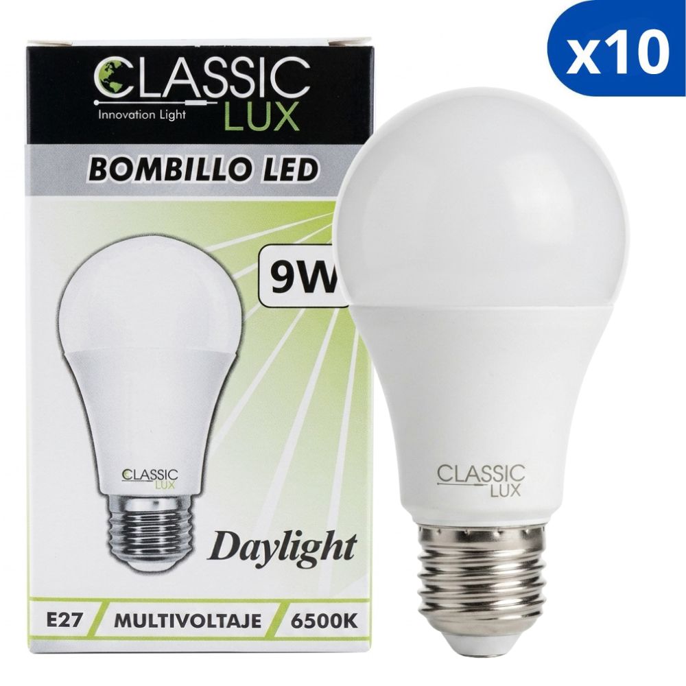 Bombillo Led Daylight 9W 6500K Classic Lux Paq x 10 Und
