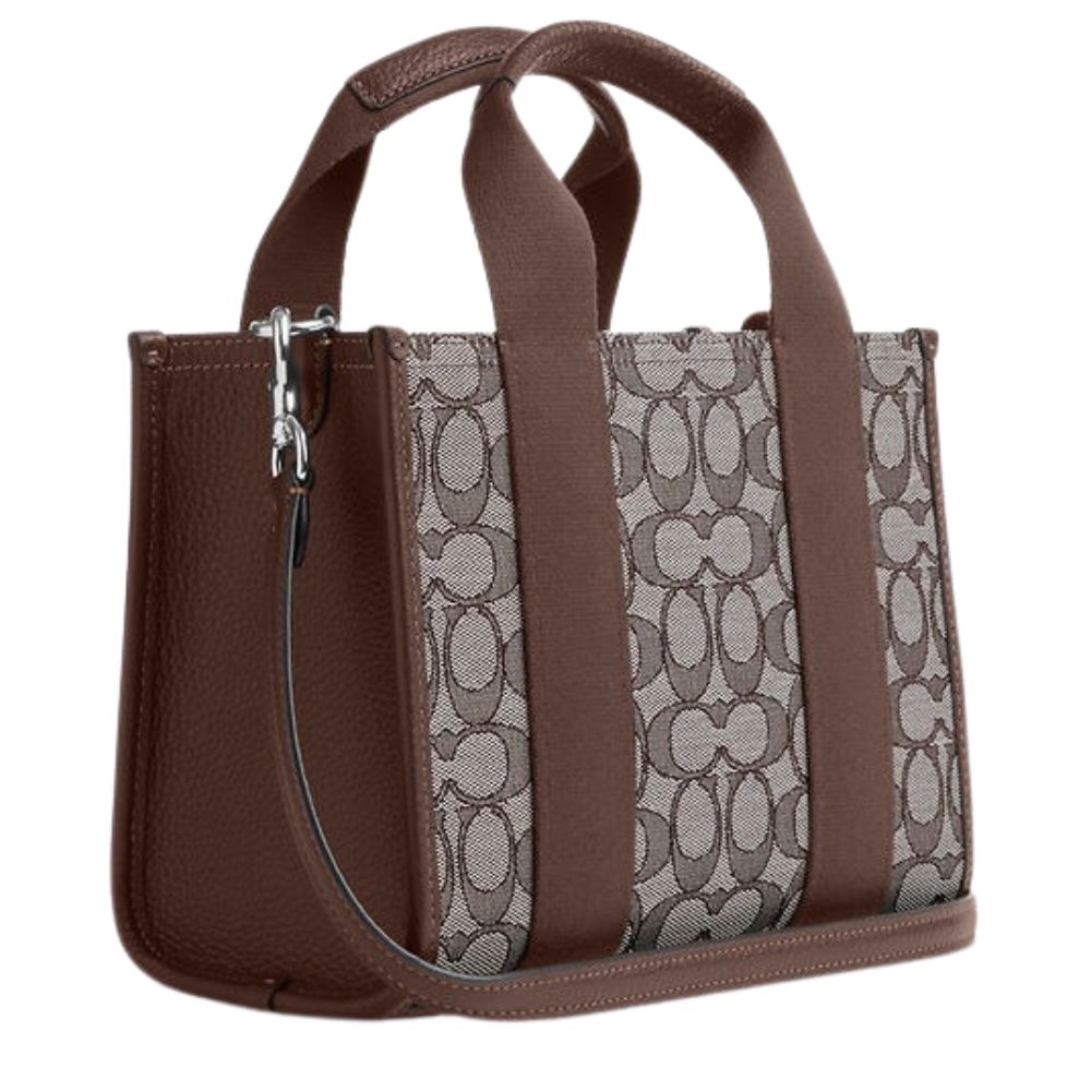 Coach Cartera Tote Smith 24 In Signature Jacquard OAK Maple